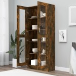 vidaXL Dulap vitrină stejar fumuriu 82,5x30,5x185,5 cm lemn prelucrat