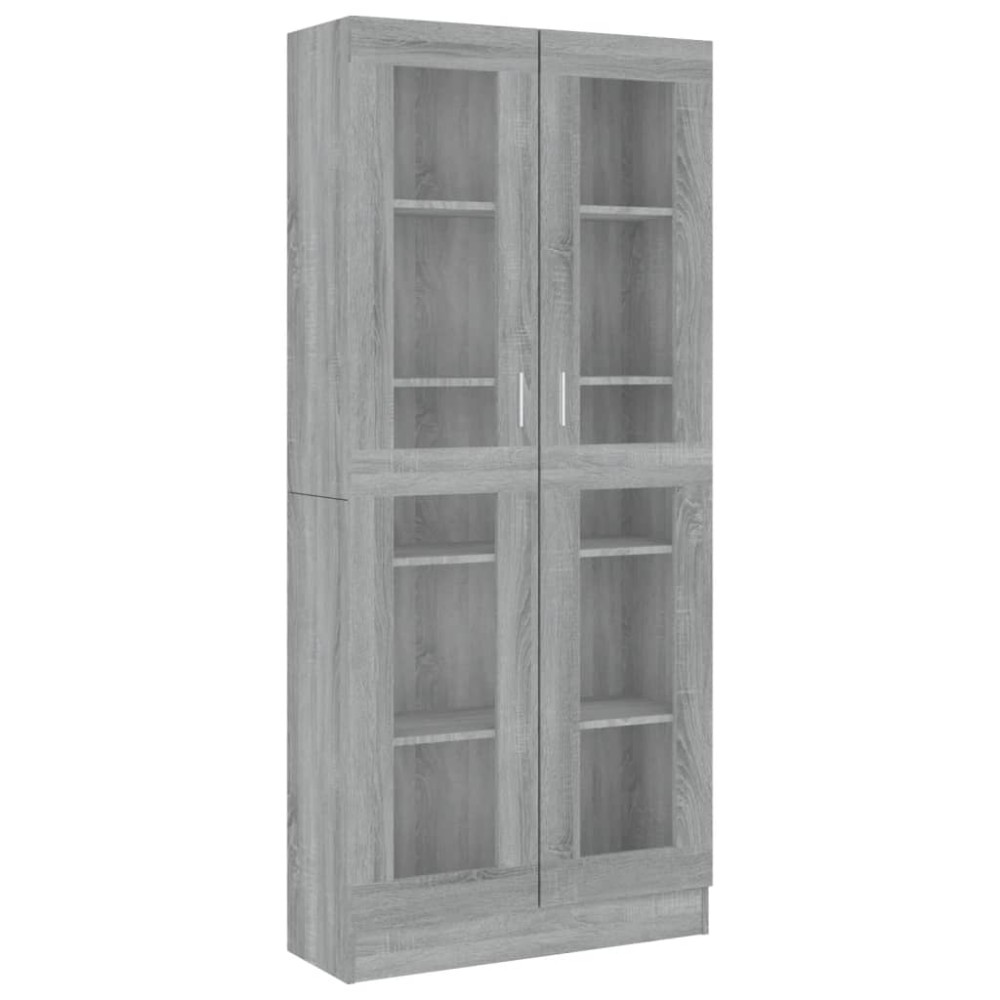 vidaXL Dulap vitrină, gri sonoma, 82,5x30,5x185,5 cm, lemn prelucrat