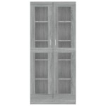 vidaXL Dulap vitrină, gri sonoma, 82,5x30,5x185,5 cm, lemn prelucrat