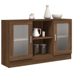 vidaXL Dulap vitrină, stejar maro, 120x30,5x70 cm, lemn prelucrat vidaXL Dulap vitrină, stejar maro, 120x30,5x70 cm, lemn prelucrat