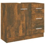 vidaXL Dulap de chiuvetă, stejar fumuriu, 63x30x54 cm, lemn prelucrat vidaXL Dulap de chiuvetă, stejar fumuriu, 63x30x54 cm, lemn prelucrat