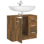 vidaXL Dulap de chiuvetă, stejar fumuriu, 63x30x54 cm, lemn prelucrat vidaXL Dulap de chiuvetă, stejar fumuriu, 63x30x54 cm, lemn prelucrat