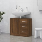 vidaXL Dulap de chiuvetă, stejar maro, 63x30x54 cm, lemn prelucrat vidaXL Dulap de chiuvetă, stejar maro, 63x30x54 cm, lemn prelucrat