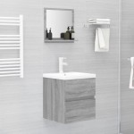 vidaXL Oglindă de baie, gri sonoma, 40x10,5x37 cm, lemn compozit