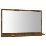 vidaXL Oglindă de baie, stejar fumuriu, 60x10,5x37 cm, lemn prelucrat