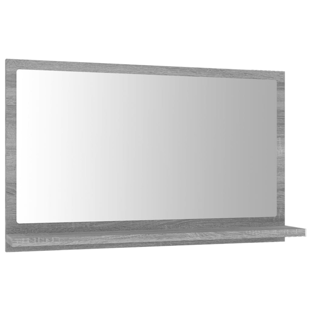 vidaXL Oglindă de baie, gri sonoma, 60x10,5x37 cm, lemn compozit
