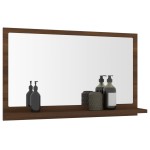 vidaXL Oglindă de baie, stejar maro, 60x10,5x37 cm, lemn compozit