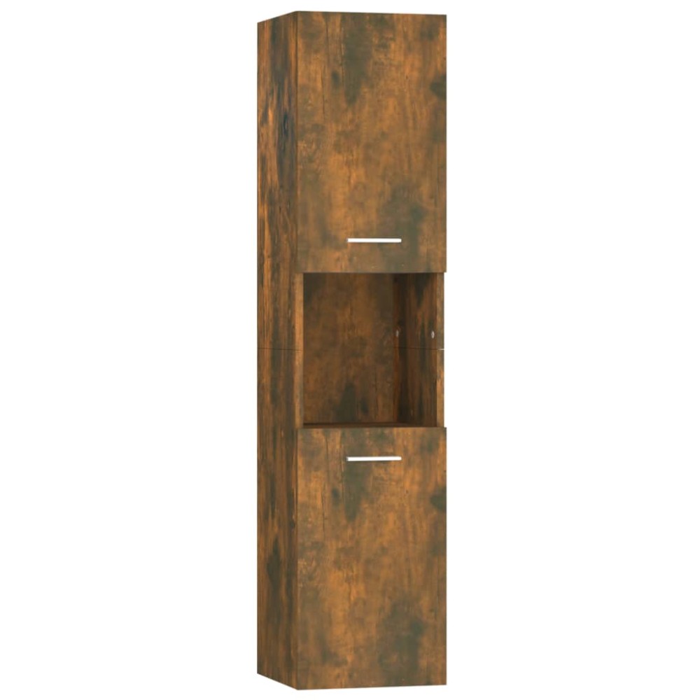 vidaXL Dulap de baie, stejar fumuriu, 30x30x130 cm, lemn prelucrat