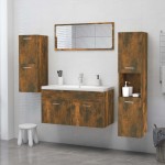 vidaXL Dulap de baie, stejar fumuriu, 30x30x130 cm, lemn prelucrat vidaXL Dulap de baie, stejar fumuriu, 30x30x130 cm, lemn prelucrat