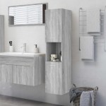 vidaXL Dulap de baie, sonoma gri, 30x30x130 cm, lemn prelucrat vidaXL Dulap de baie, sonoma gri, 30x30x130 cm, lemn prelucrat