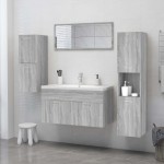 vidaXL Dulap de baie, sonoma gri, 30x30x130 cm, lemn prelucrat vidaXL Dulap de baie, sonoma gri, 30x30x130 cm, lemn prelucrat
