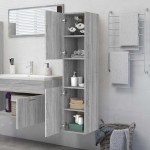 vidaXL Dulap de baie, sonoma gri, 30x30x130 cm, lemn prelucrat vidaXL Dulap de baie, sonoma gri, 30x30x130 cm, lemn prelucrat