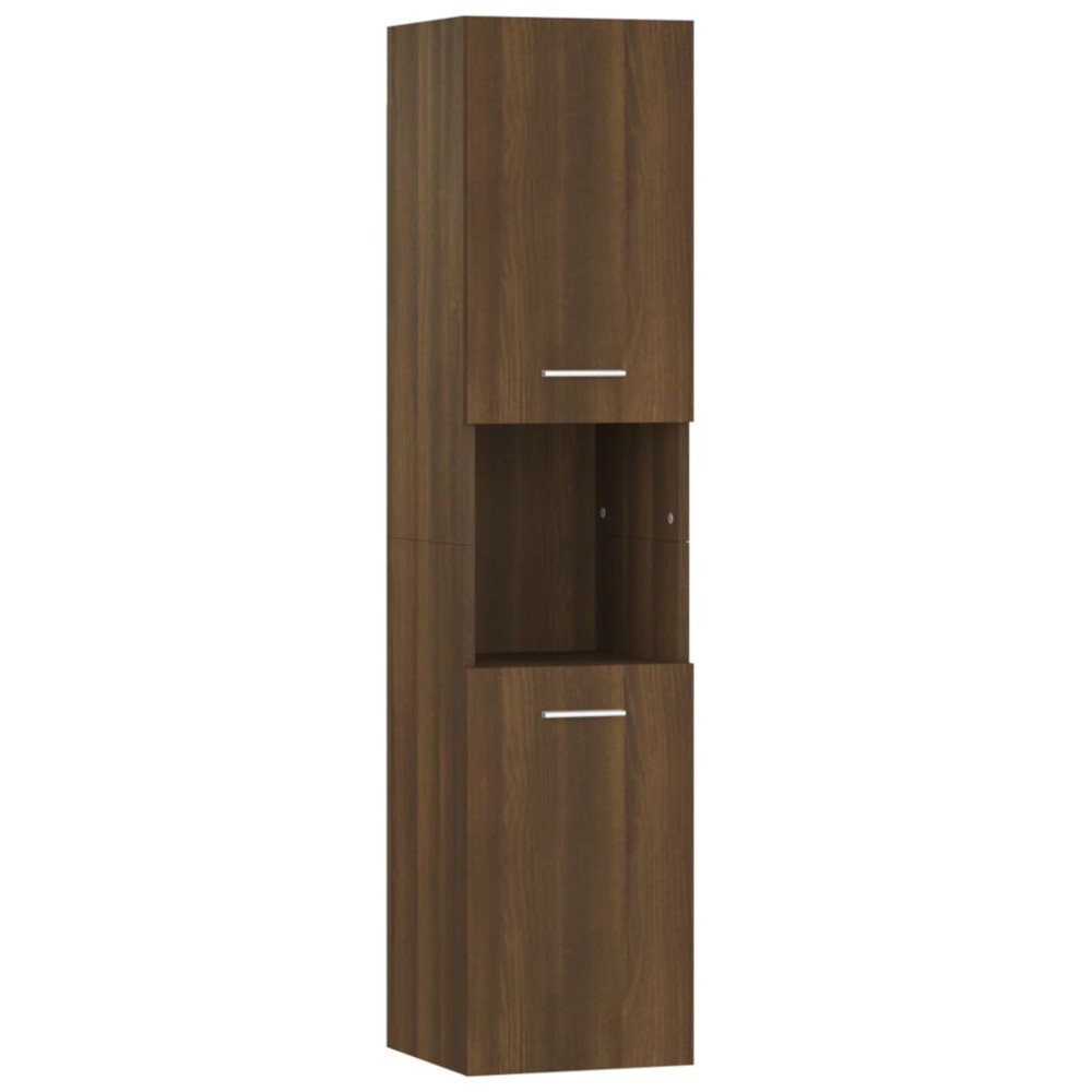 vidaXL Dulap de baie, stejar maro, 30x30x130 cm, lemn prelucrat