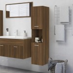 vidaXL Dulap de baie, stejar maro, 30x30x130 cm, lemn prelucrat vidaXL Dulap de baie, stejar maro, 30x30x130 cm, lemn prelucrat