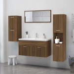 vidaXL Dulap de baie, stejar maro, 30x30x130 cm, lemn prelucrat vidaXL Dulap de baie, stejar maro, 30x30x130 cm, lemn prelucrat