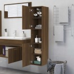 vidaXL Dulap de baie, stejar maro, 30x30x130 cm, lemn prelucrat vidaXL Dulap de baie, stejar maro, 30x30x130 cm, lemn prelucrat