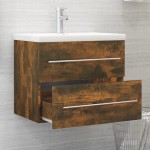 vidaXL Dulap chiuvetă, stejar fumuriu, 60x38,5x48 cm, lemn prelucrat vidaXL Dulap chiuvetă, stejar fumuriu, 60x38,5x48 cm, lemn prelucrat