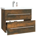 vidaXL Dulap chiuvetă, stejar fumuriu, 60x38,5x48 cm, lemn prelucrat vidaXL Dulap chiuvetă, stejar fumuriu, 60x38,5x48 cm, lemn prelucrat