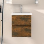 vidaXL Dulap chiuvetă, stejar fumuriu, 41x38,5x45 cm, lemn prelucrat vidaXL Dulap chiuvetă, stejar fumuriu, 41x38,5x45 cm, lemn prelucrat