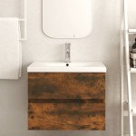 vidaXL Dulap chiuvetă, stejar fumuriu, 60x38,5x45 cm, lemn prelucrat