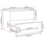vidaXL Dulap chiuvetă, stejar fumuriu, 60x38,5x45 cm, lemn prelucrat