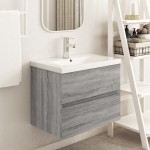 vidaXL Dulap de chiuvetă, sonoma gri, 60x38,5x45 cm, lemn prelucrat vidaXL Dulap de chiuvetă, sonoma gri, 60x38,5x45 cm, lemn prelucrat