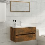 vidaXL Dulap chiuvetă, stejar fumuriu, 80x38,5x45 cm, lemn prelucrat