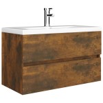 vidaXL Dulap chiuvetă, stejar fumuriu, 80x38,5x45 cm, lemn prelucrat