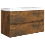 vidaXL Dulap chiuvetă, stejar fumuriu, 80x38,5x45 cm, lemn prelucrat