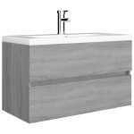vidaXL Dulap chiuvetă, sonoma gri, 80x38,5x45 cm, lemn prelucrat