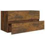 vidaXL Dulap chiuvetă, stejar fumuriu, 90x38,5x45 cm, lemn prelucrat vidaXL Dulap chiuvetă, stejar fumuriu, 90x38,5x45 cm, lemn prelucrat