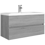 vidaXL Dulap de chiuvetă, sonoma gri, 90x38,5x45 cm, lemn prelucrat vidaXL Dulap de chiuvetă, sonoma gri, 90x38,5x45 cm, lemn prelucrat