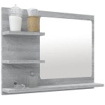 vidaXL Oglindă de baie, gri sonoma, 60x10,5x45 cm, lemn compozit
