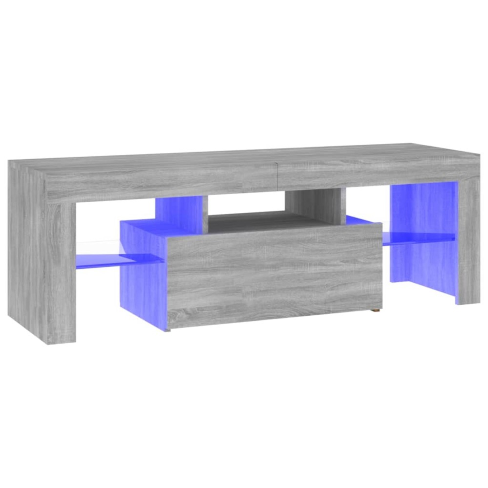 vidaXL Comodă TV cu lumini LED, gri sonoma, 120x35x40 cm
