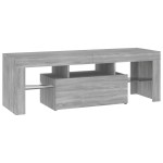 vidaXL Comodă TV cu lumini LED, gri sonoma, 120x35x40 cm vidaXL Comodă TV cu lumini LED, gri sonoma, 120x35x40 cm