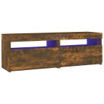 vidaXL Comodă TV cu lumini LED, stejar fumuriu, 120x35x40 cm
