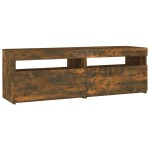 vidaXL Comodă TV cu lumini LED, stejar fumuriu, 120x35x40 cm