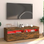 vidaXL Comodă TV cu lumini LED, stejar fumuriu, 120x35x40 cm