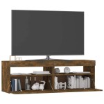 vidaXL Comodă TV cu lumini LED, stejar fumuriu, 120x35x40 cm