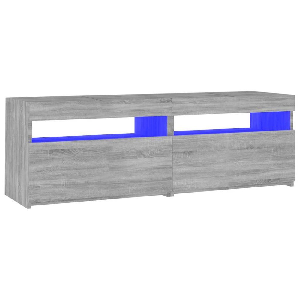 vidaXL Comodă TV cu lumini LED, gri sonoma, 120x35x40 cm