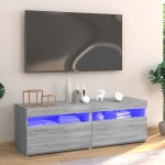 vidaXL Comodă TV cu lumini LED, gri sonoma, 120x35x40 cm vidaXL Comodă TV cu lumini LED, gri sonoma, 120x35x40 cm