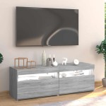 vidaXL Comodă TV cu lumini LED, gri sonoma, 120x35x40 cm vidaXL Comodă TV cu lumini LED, gri sonoma, 120x35x40 cm