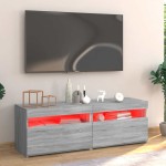 vidaXL Comodă TV cu lumini LED, gri sonoma, 120x35x40 cm vidaXL Comodă TV cu lumini LED, gri sonoma, 120x35x40 cm