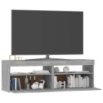vidaXL Comodă TV cu lumini LED, gri sonoma, 120x35x40 cm vidaXL Comodă TV cu lumini LED, gri sonoma, 120x35x40 cm
