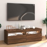vidaXL Comodă TV cu lumini LED, stejar maro, 120x35x40 cm