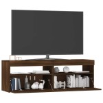 vidaXL Comodă TV cu lumini LED, stejar maro, 120x35x40 cm
