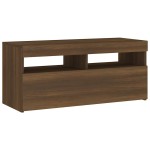 vidaXL Comodă TV cu lumini LED, stejar maro, 90x35x40 cm vidaXL Comodă TV cu lumini LED, stejar maro, 90x35x40 cm