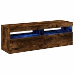 vidaXL Comode TV cu lumini LED, 2 buc., stejar fumuriu, 60x35x40 cm