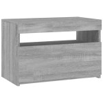 vidaXL Comodă TV cu lumini LED, gri sonoma, 60x35x40 cm vidaXL Comodă TV cu lumini LED, gri sonoma, 60x35x40 cm