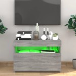 vidaXL Comodă TV cu lumini LED, gri sonoma, 60x35x40 cm vidaXL Comodă TV cu lumini LED, gri sonoma, 60x35x40 cm